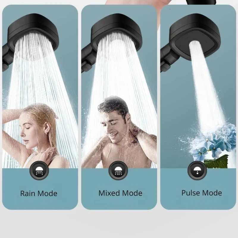 3 Modes Strong Pressurized Shower Head with Filter Large Flow High Pressure Handheld Shower Nozzle Household Shower AccessoriesM251120