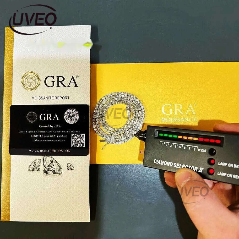Wholesale Price Fine Jewelry Dia Necklace 2MM 3MM 4MM 5MM Sterg Sier GRA D Color Vvs Moissanite Tennis Chain