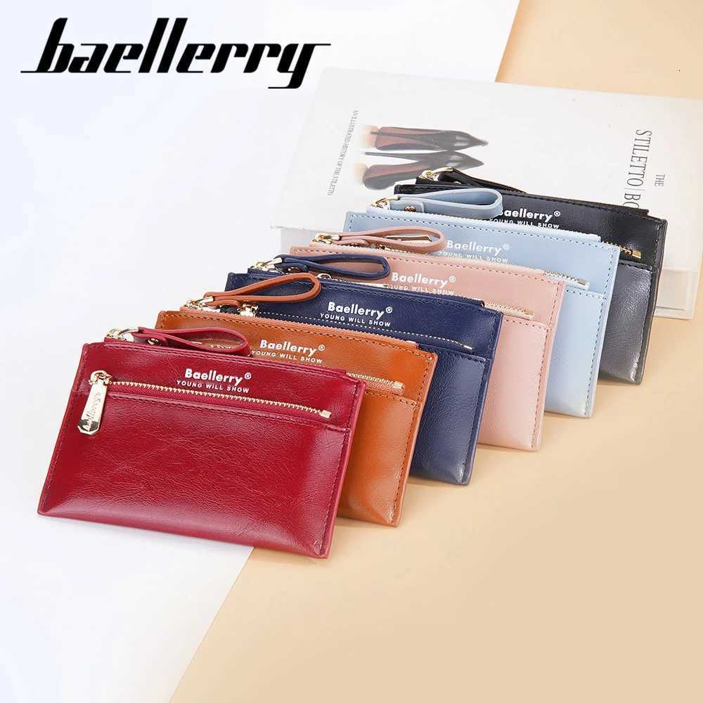 Baellerry RFID Blocking Card Holder Wallet for Women Compact Organizer Zipper Pouch with Multiple Slots for Cards Cash CoinW251120
