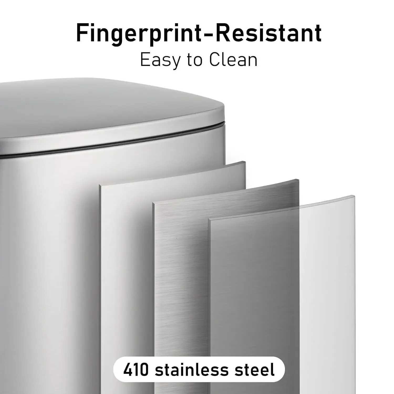 Kitchen Trash Garbage Can 50L5L Soft-Close Smudge Resistant Trash Can with Foot Pedal-Brushed Stainless Steel Satin Nickel C251120