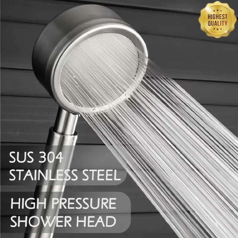 SUS 304 Stainless Steel Shower Head High-pressure Handheld Bathroom Wall Mounted Pressurized Water Saving Rainfall ShowerM251120