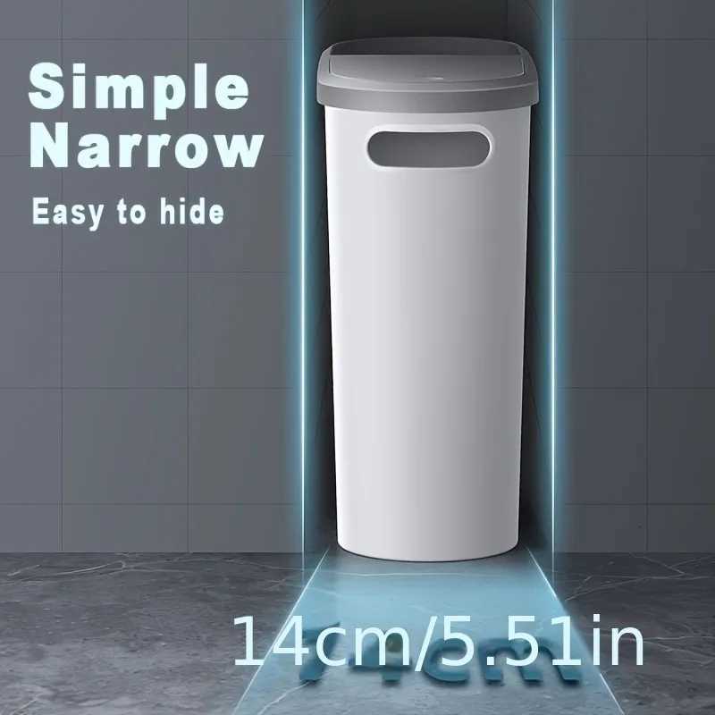 2/1 Pack Bathroom Trash Can Small and Durable Plastic Trash Can with Built-in Handle Easy to Clean Rust-proof Space-Saving D C251120