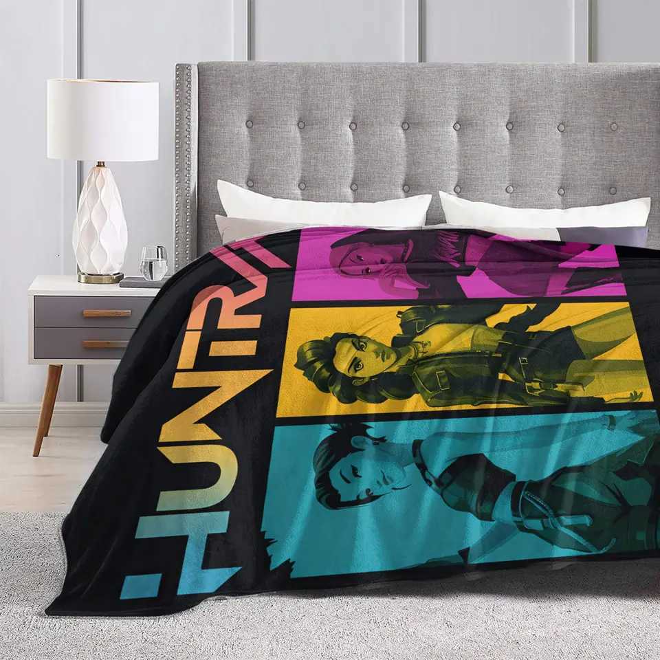 Warm Soft BlanketBoy Girl Camping KPop Demon Hunters Throw Blanket Flannel Bedspread For Couch Bed Graphic Sofa Bed Cover H251120