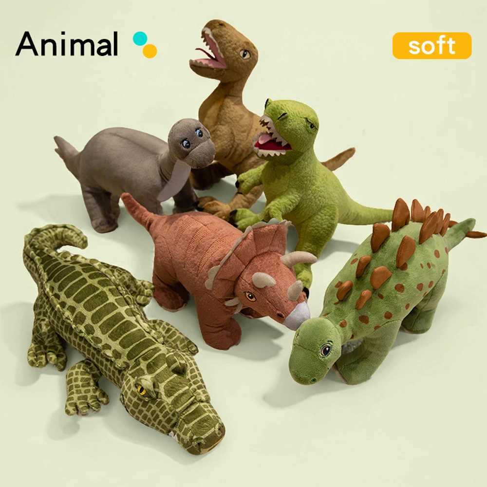 Realistic Roaring Brontosaurus Plush Toy Lifelike Stegosaurus Stuffed Velociraptor Raptor Soft Dolls Trratops Plushie C251202