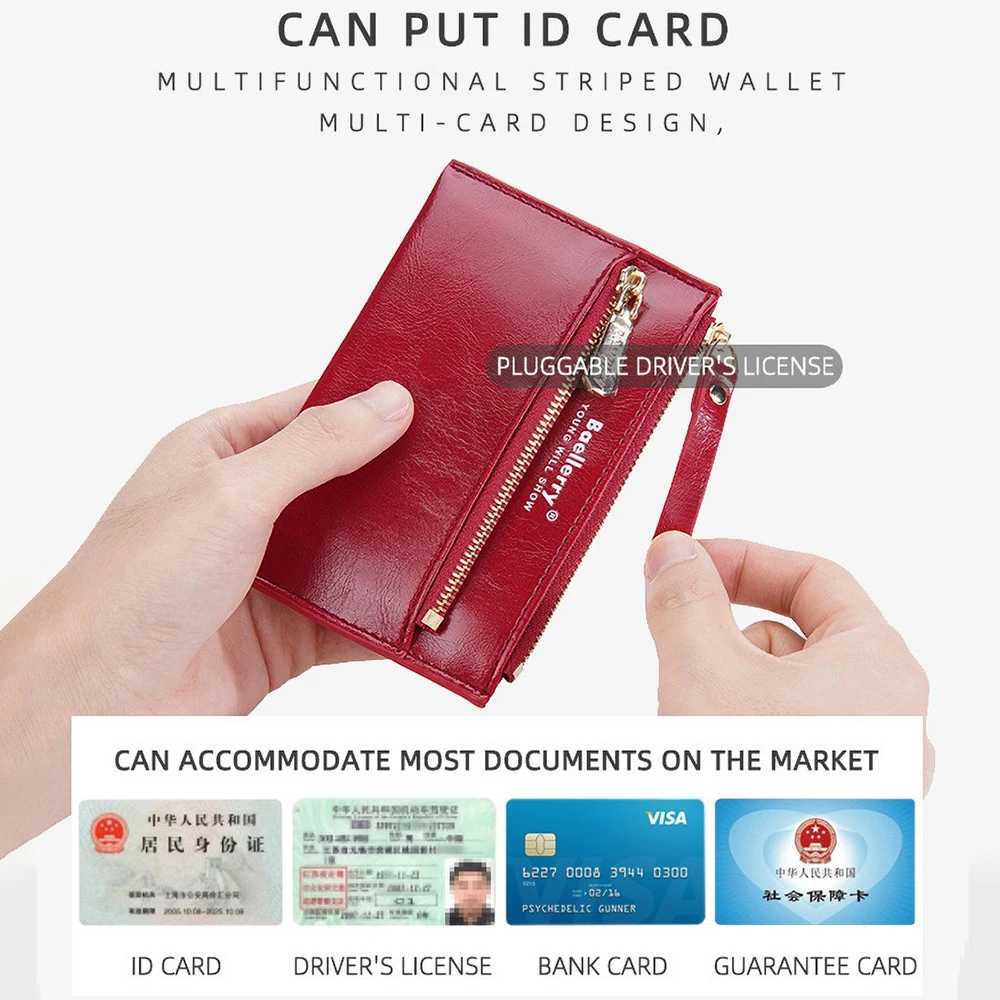 Baellerry RFID Blocking Card Holder Wallet for Women Compact Organizer Zipper Pouch with Multiple Slots for Cards Cash CoinW251120