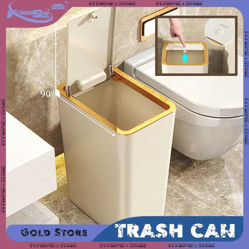 10/12L Slim Trash Can Nordic Covered Waterproof Large Capacity Dustbin One-Touch Lid for Bathroom Kitchen Living Room Bedroom C251120
