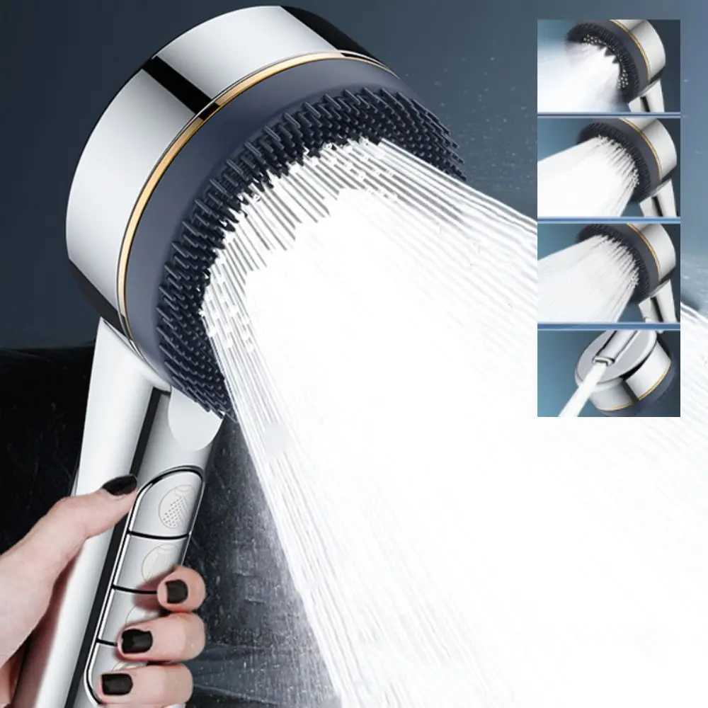 New High Pressure With Filter Water Saving 4 Modes Shower Heads Adjustable Water Massage Sprayer Home Bathroom AccessoriesM251120