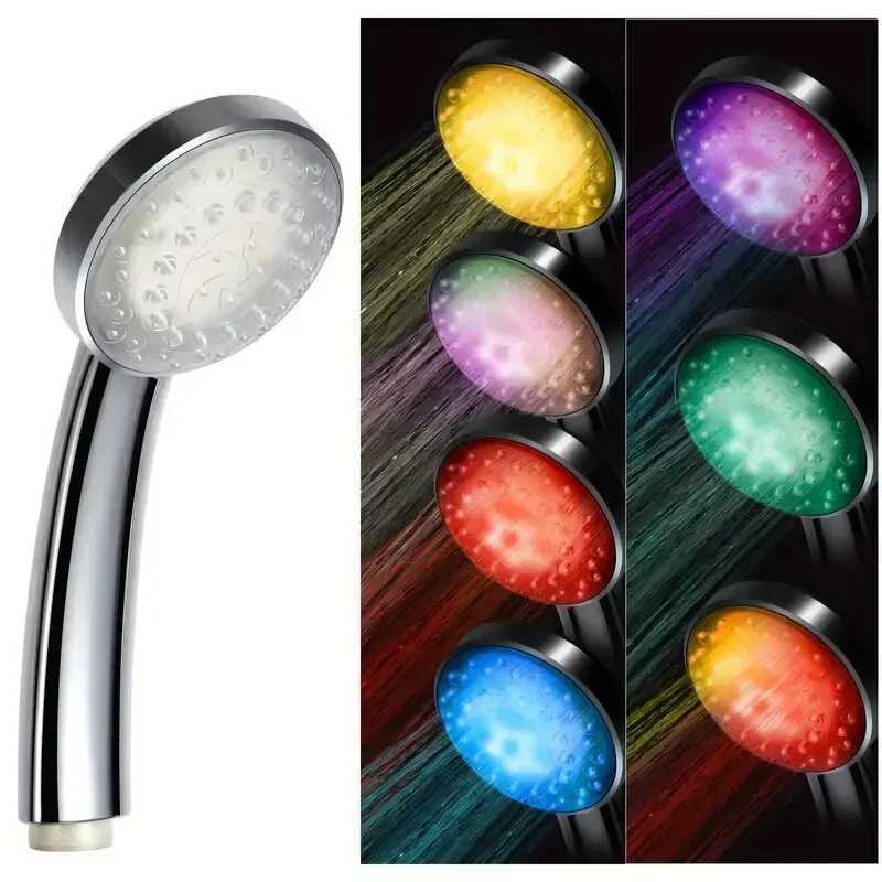 LED luminous shower handheld small flower shower color changing no battery hydroelectric power generation bathroom accessoriesM251120