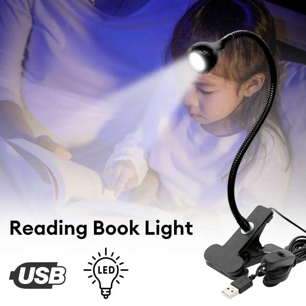 Book Reading LED Lamp Table Lights Bedside Lighting With Holder Clip Flexible Angle Adjustable 5V USB Powered Aluminum Alloy M251120