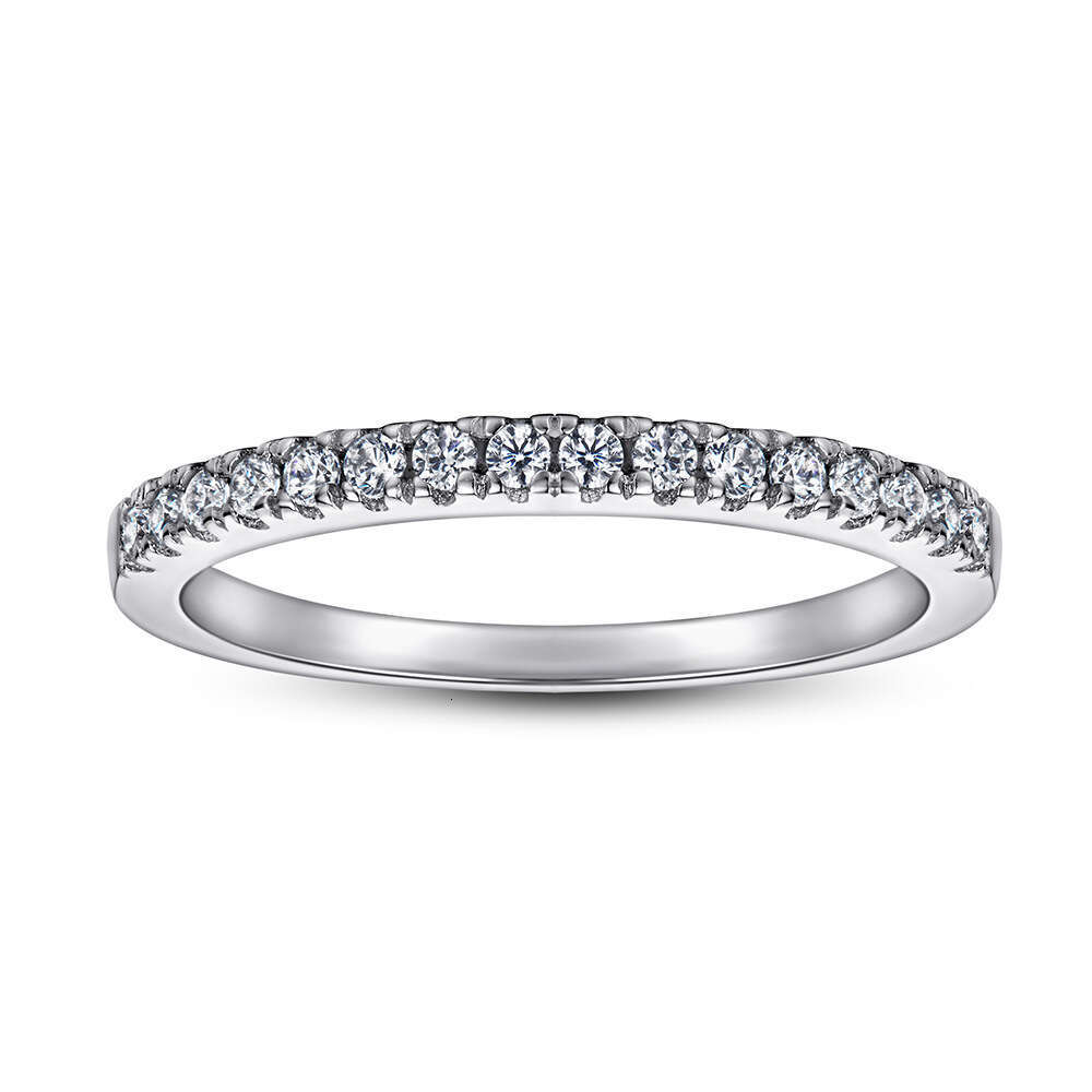 Men and women engagement and wedding ice out vvs Mosan stone set sterling silver rings Free shipping