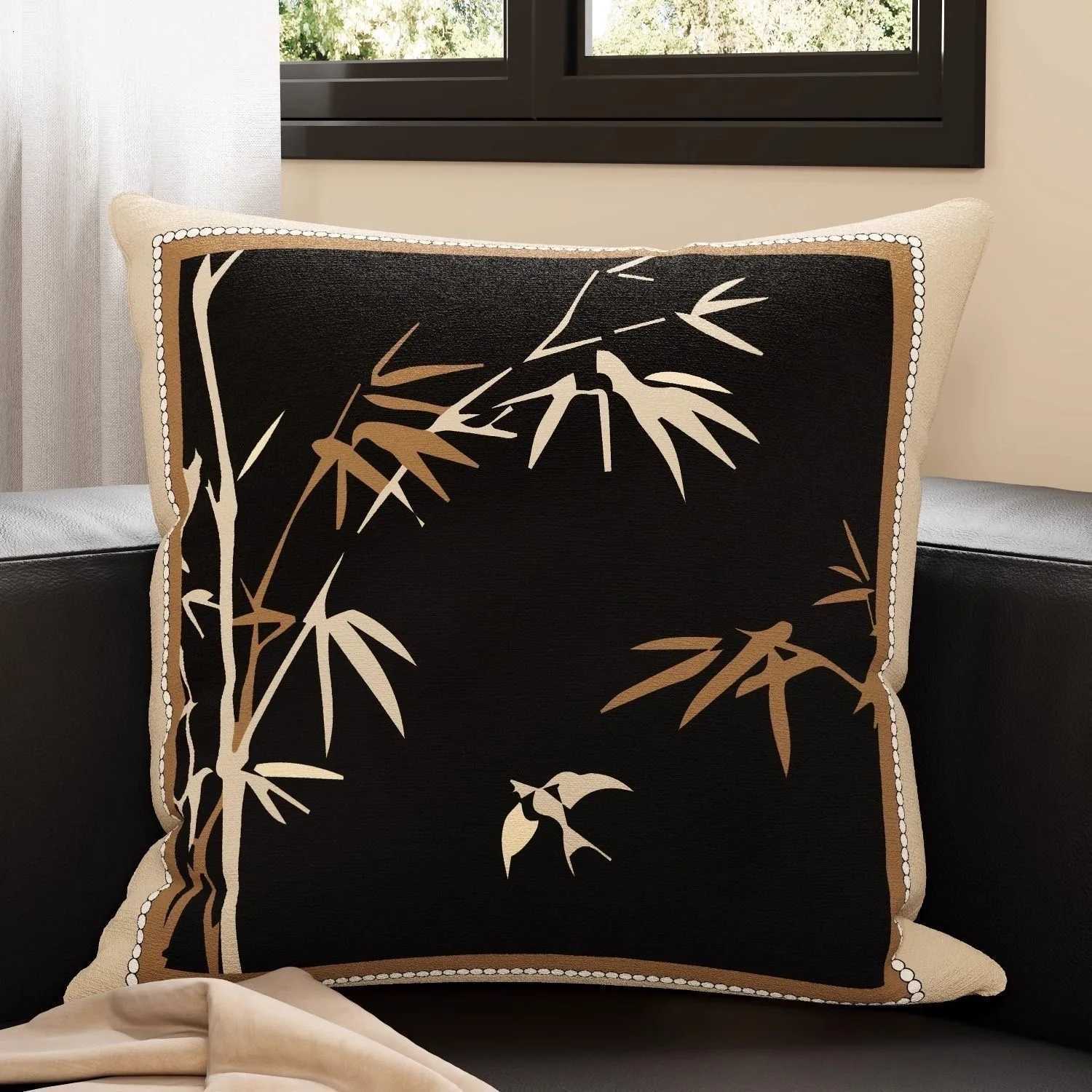 Pillow Case Flower and Bird Plant Pattern Cover Light Luxury Sofa Cushion Cover Bedside Back case Home Decoration C251120