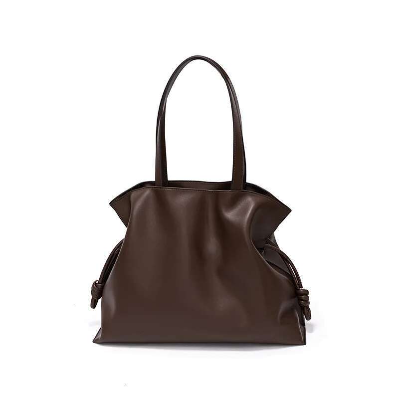 Women's Fashion Drawstring Tote Genine Leather Ladies New Minimalist Large Pleated Bag Shoulder Handbag Designer bag