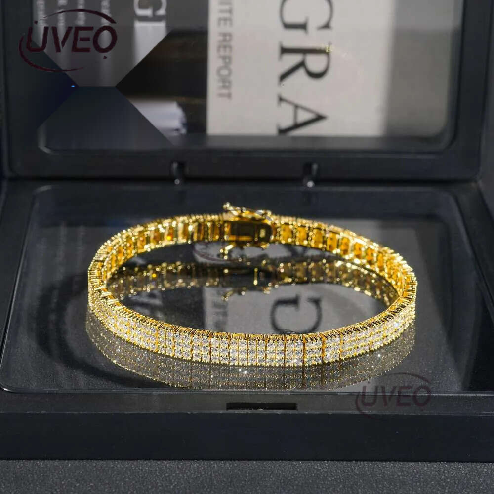 New Arrival 2 Rows 3 Rows Tennis Bracelets Sterg Sier Jewelry Fashion Iced Out Moissanite Bracelet for Men and Women
