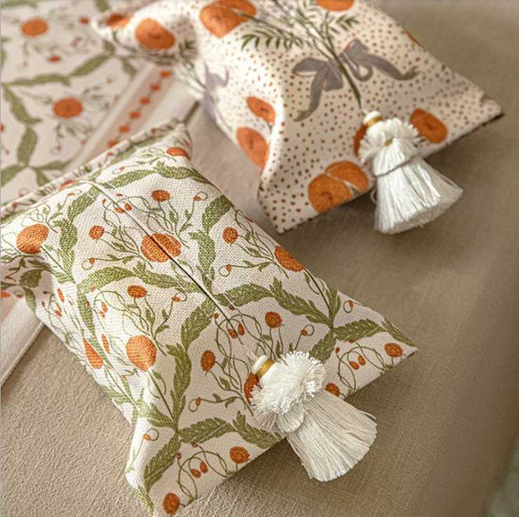 Retro Tissue Box European and American Design for Living Room and Bedroom and CarCreative Floral Print Tissue Holder C251120