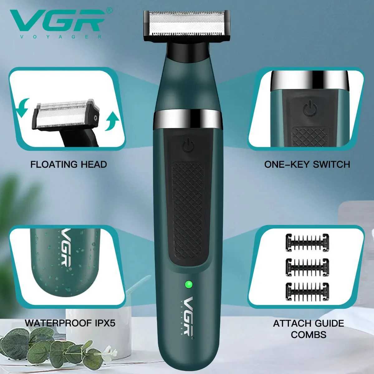 VGR V-393 2-in-1 multifunctional hair trimming set deep cleaning razor private area body hair remover reciprocating shaverT251120
