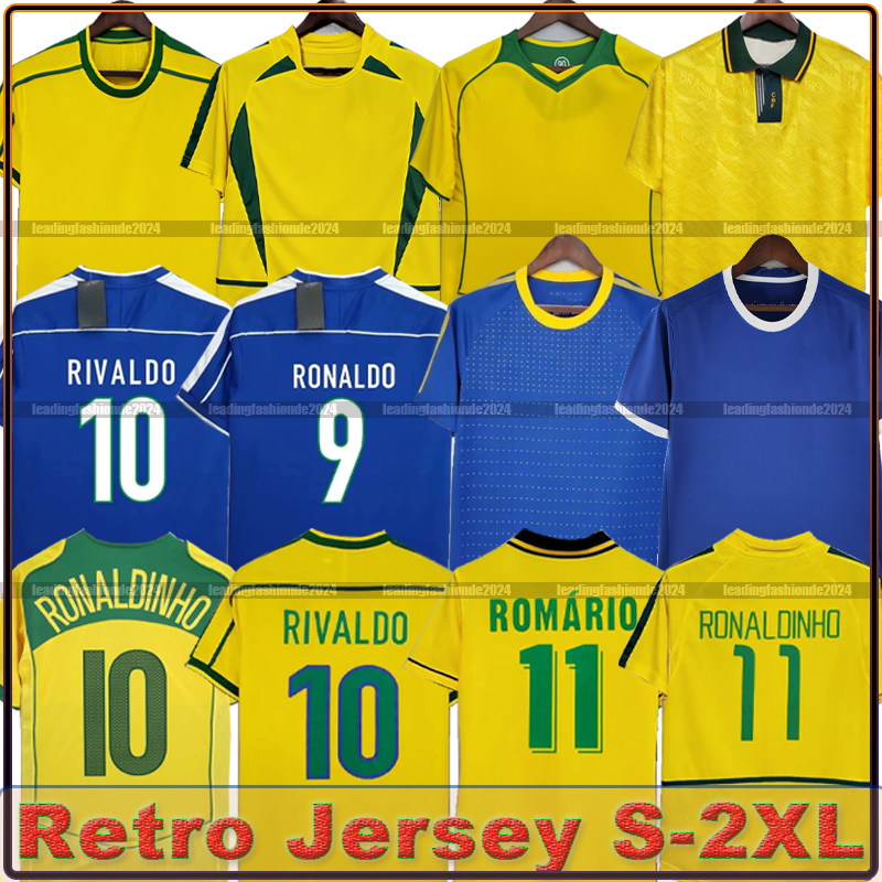 1998 Brasil soccer jerseys 2002 retro shirts Carlos Romario Ronaldinho 2004 camisa de futebol 1994 BraziLS 2006 1982 RIVALDO ADRIANO JOELINTON 1988 2000 1957 2010 99