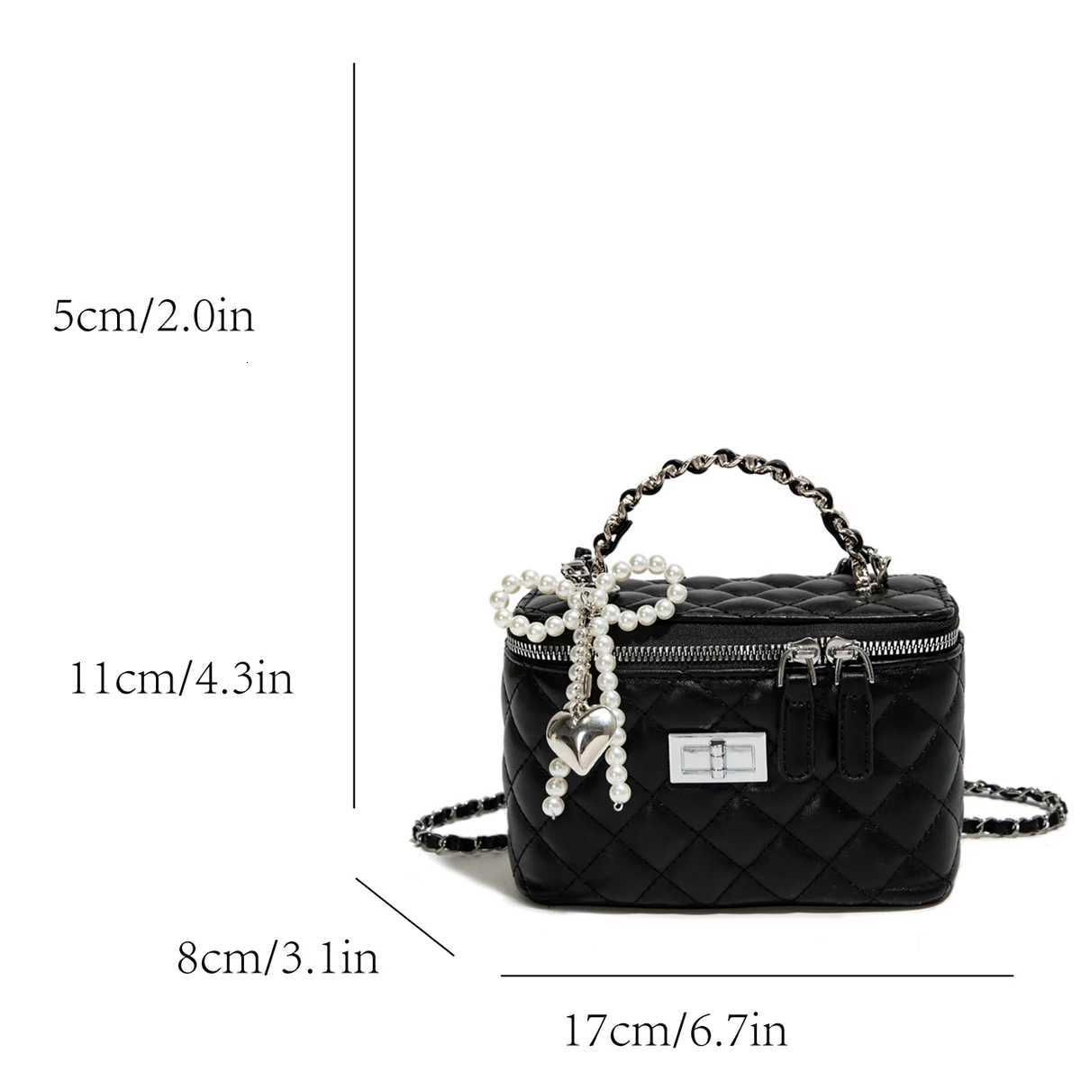 Wens Argyle Quilted Crossbody Bag Lightweight PU Chain Strap Adjustable Zipper Fi for Casual Essential Shoder Bag Y251120