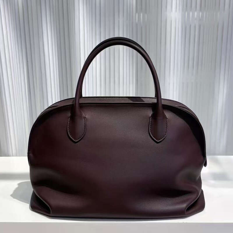 Women's Bags new light luxury top layer cowhide pleated hand-held with trendy texture and versatile temperament, large capacity women's bag