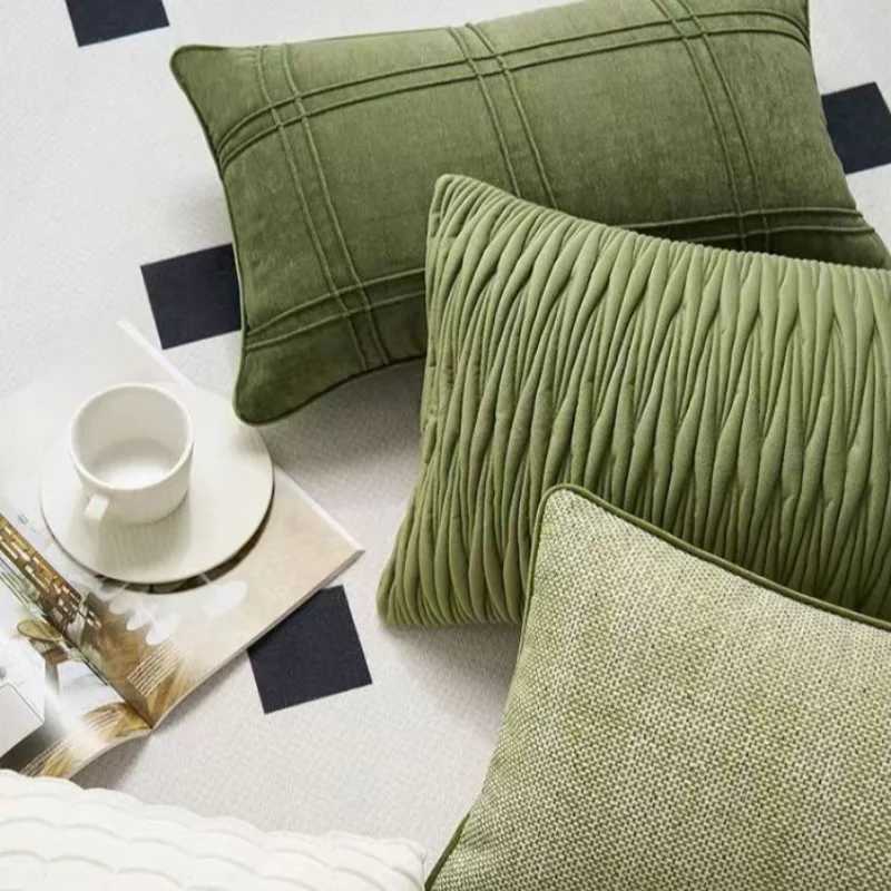 Pillow Case High End Green Cover Decorative Modern Light Luxury Geometric Texture Cases Home Living Room Sofa Cushion Covers C251120