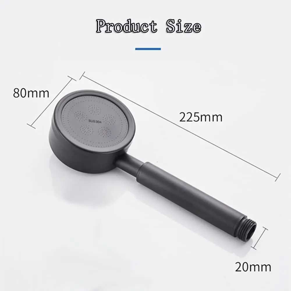 Black Silver 304 Stainless Steel Shower Head High Pressure Handheld Sprayer Fall Resistant Showerhead Bathroom AccessoriesM251120