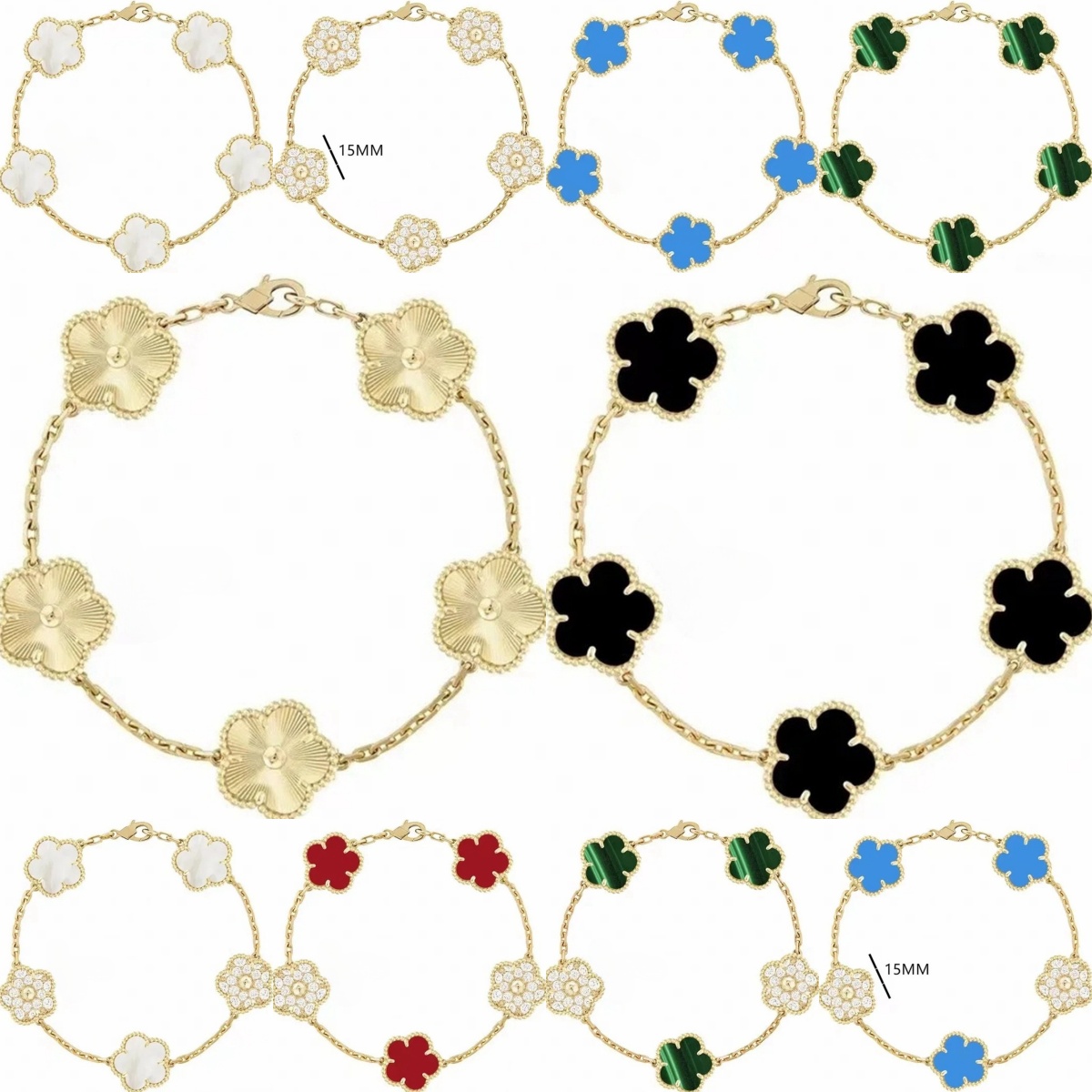 Gold jewelry designer bracelet bangle women chain fashion charm bracelets classic unisex festival party wedding flower clover jewlery