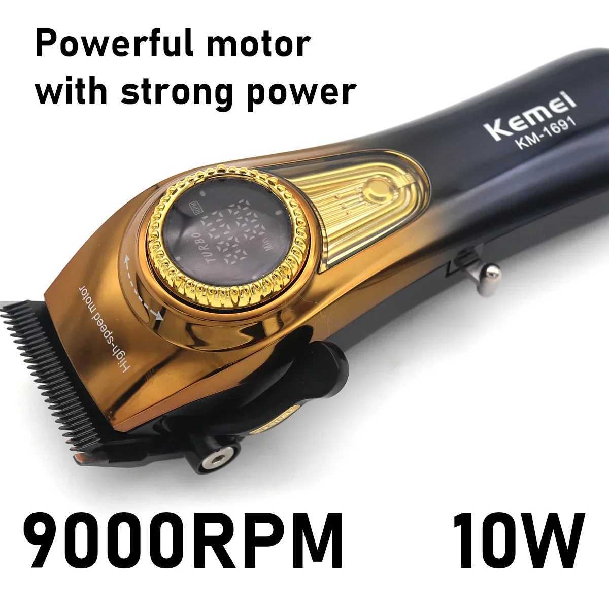 Kemei 1691 1677 T228 Professional Barber Cutting Machines Kit Rotation Speed Adjustment LED Display Mens Hair Clipper TrimmerT251120