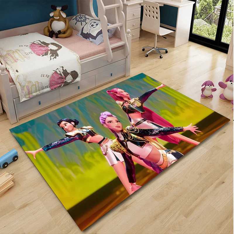 KPop Demon Hunters Carpet Rumi Mira Zoey Lounge Rug luxury Bedroom Bedside Floor Mat DecorM251120