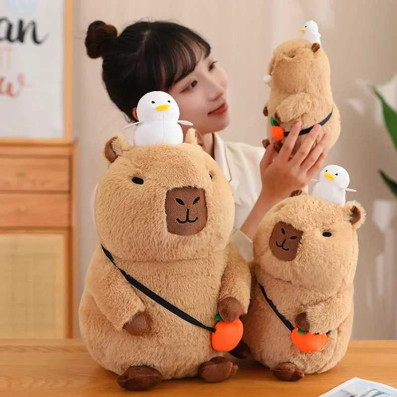 Cute Turtle Backpack Capibara Strawberry Hat Capybara Plush Toy Stuffed Animals Soft Doll Kids Toys Birthday Gift Pendant Decor G251120