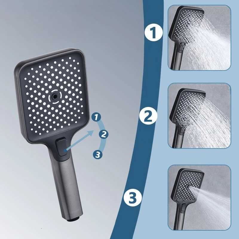 Household Pressure-Boosting Nozzle Large Water Outlet Shower Head Handheld Shower Nozzle Bathroom 3 Speed Adjustable Shower HeadM251120