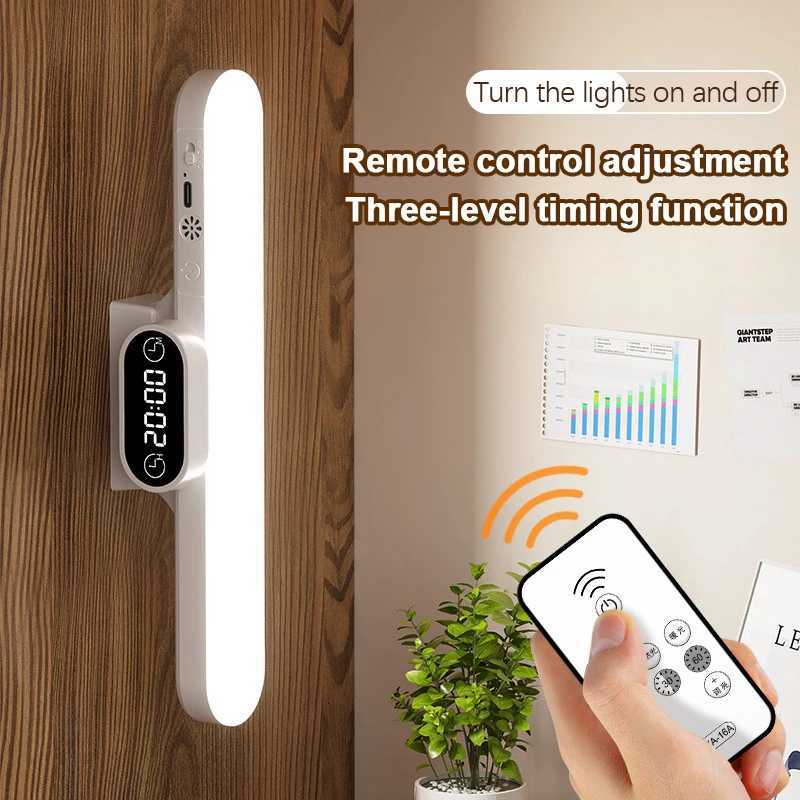 Desk Lamp Hanging Magnetic Clock Table Lamp LED USB Rechargeable Stepless Dimming Cabinet Closet Wardrobe Night Light M251120