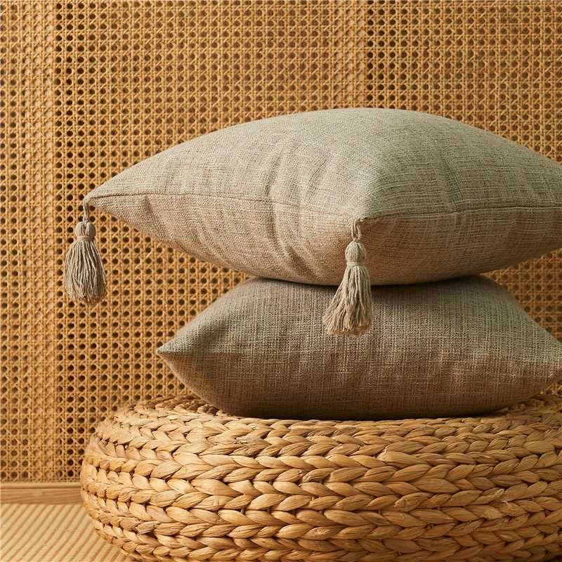 Pillow Case Cushion Cover Decorative Yellow Linen Home Sofa Cover For Living Room Car Bedroom case C251120