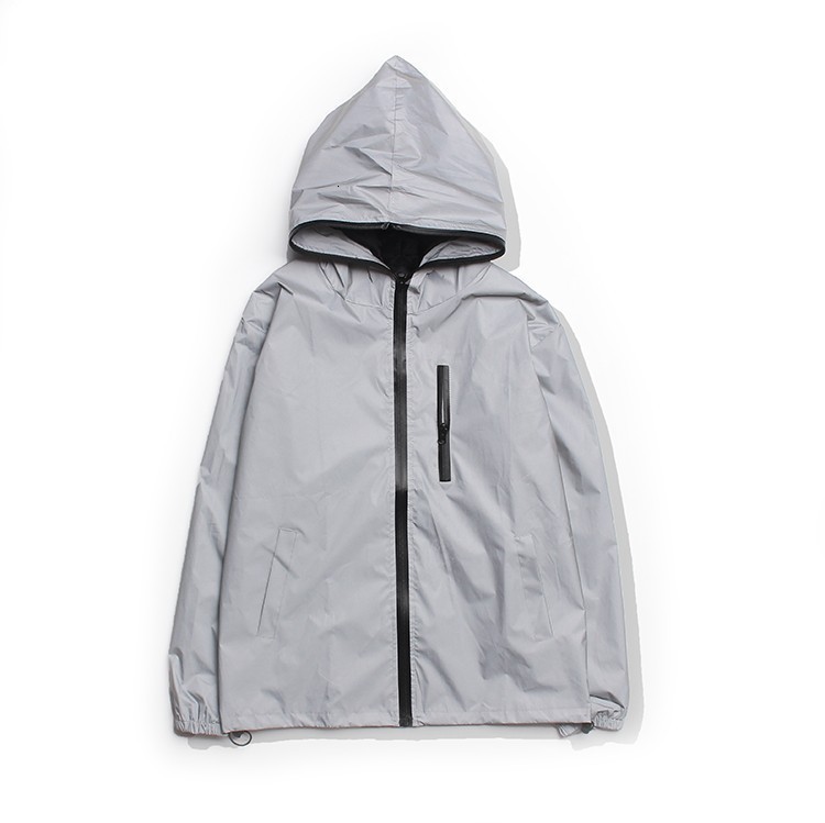Autumn couple luminous jacket charge windbreaker brand loose large reflective coat coat men