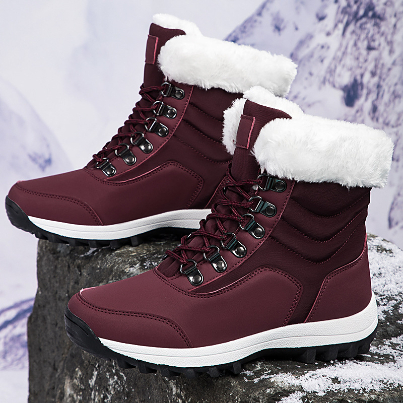 Winter Warm Fleece Lined Short Boots Cotton Shoes Unisex 2026 New Anti Slip Soft Sole Comfortable Puffy Cotton Shoes Men Women Size 36-42