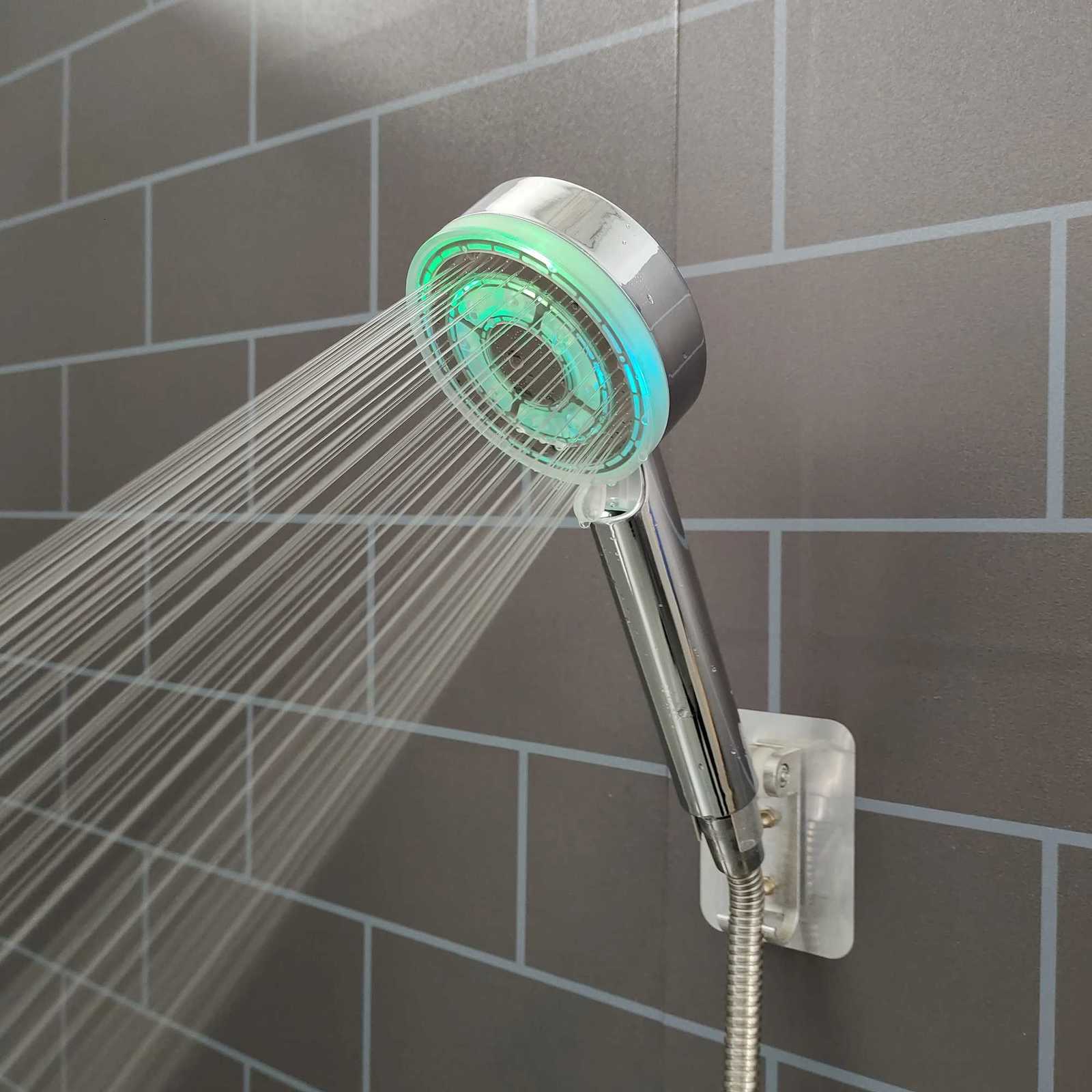 New LED 5 Modes Shower Head Rainfall SPA Temperature Control Shower Pressurized Water Saving 3/7 Colors Handheld Bathroom ShowerM251120