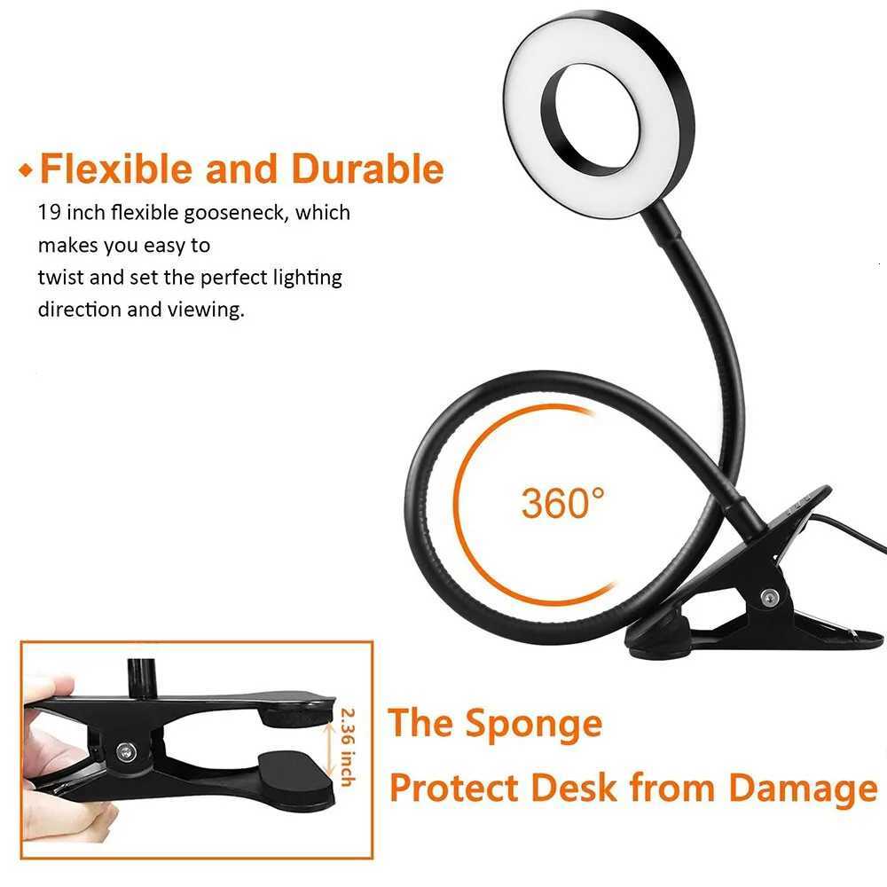 48 LEDs Clip on Desk Lamp 360Flexible Gooseneck Reading Table Light Eye-Caring USB Clamp Books Night Light Study Read Light M251120