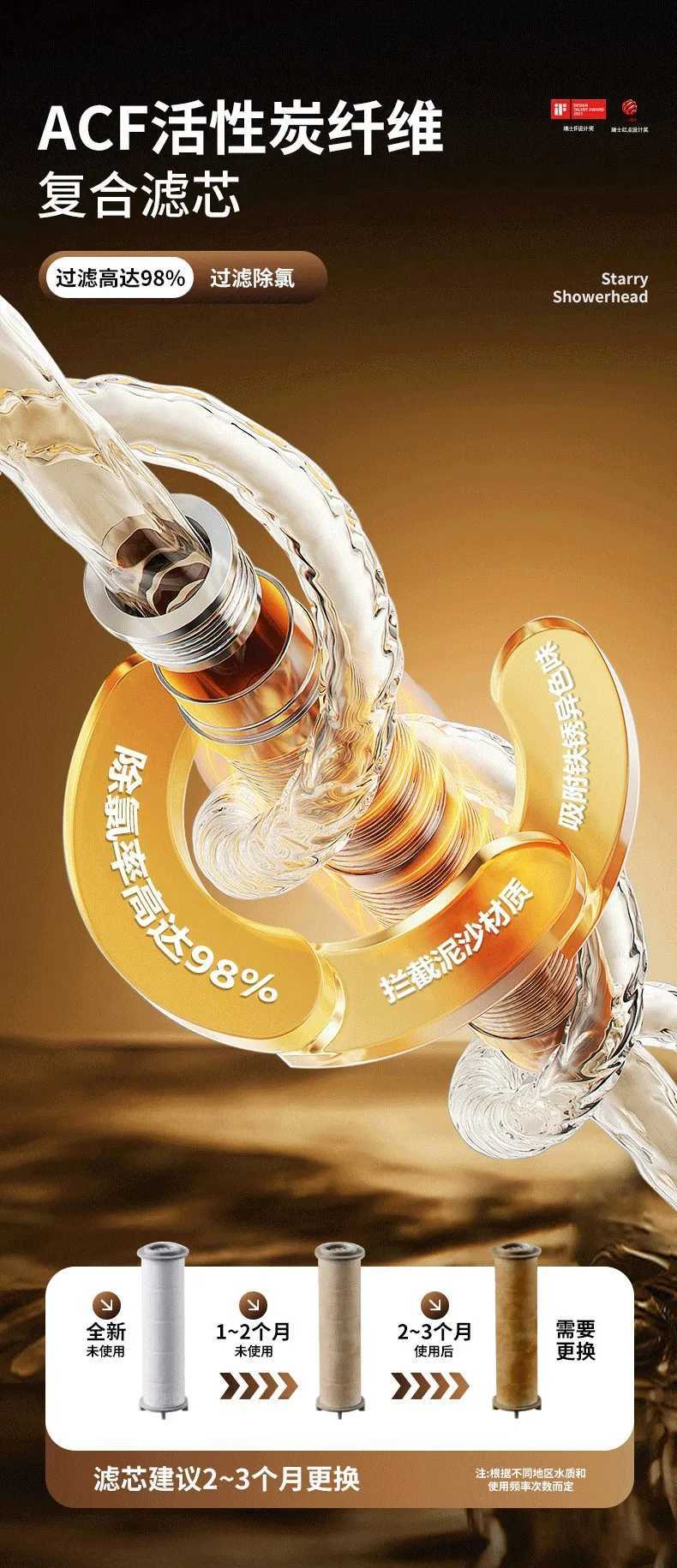 Upgraded Big Panel Large Flow Shower Head With Filter 3 Modes Adjustable Shower Head High-pressure Water-saving Handheld ShowerM251120