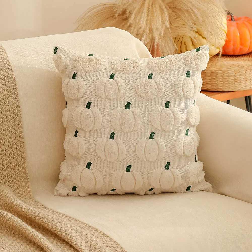 Pillow Case 1/2pcs Halloween Pumpkin Decorative Cover 18x18 Inch Orange Cushion Case for Sofa Couch Fall Thanksgiving Home Decor C251120
