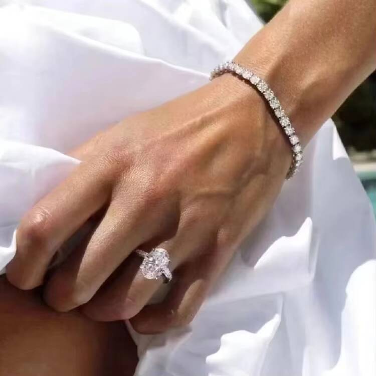 BMOB01 RINNTIN 925 Silver Moissanite Tennis Bracelet 3mm VVS D Color Moissanite Diamond Tennis Bracelet with GRA Certificate