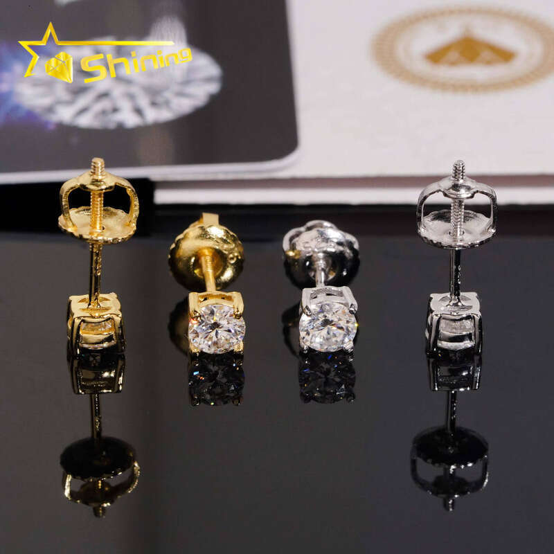 Loose Jewelry Pure Sier Round Cut 3mm Earrings Small Studs Making Vvs Miossanite Iced