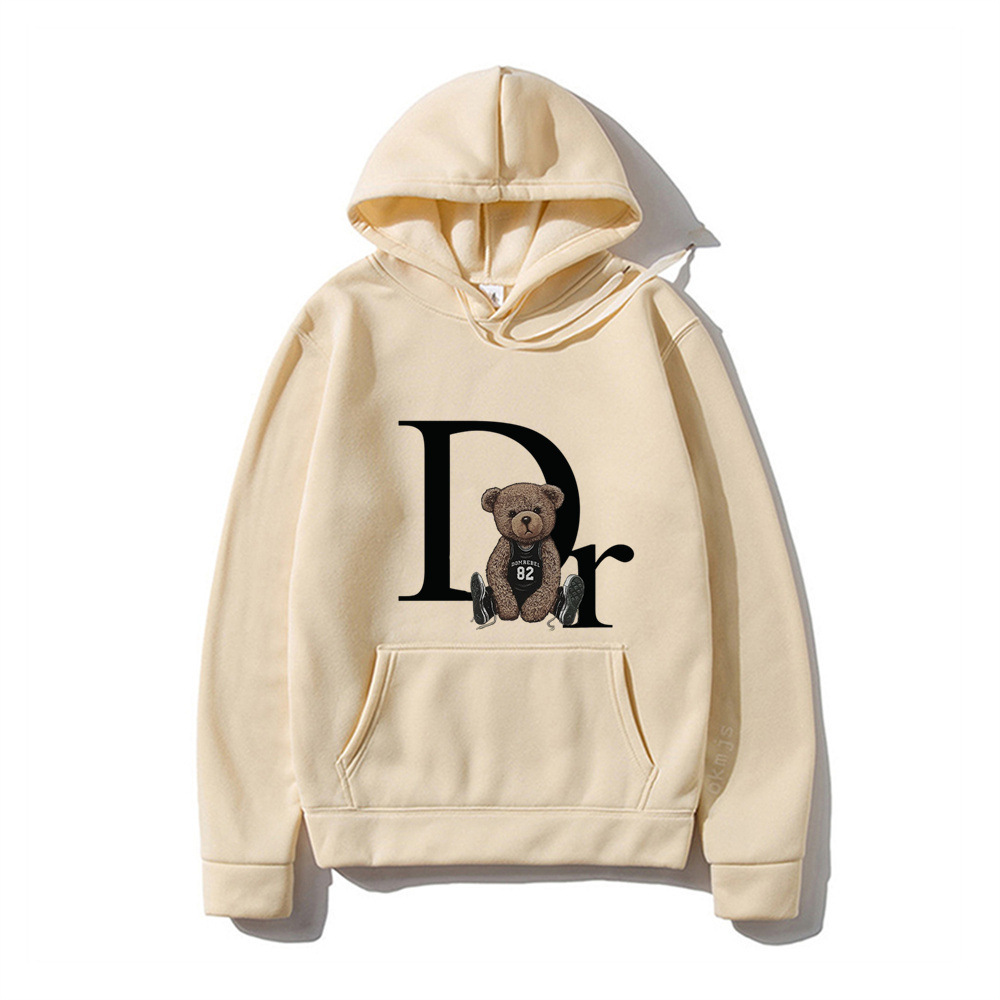 Fashion Casual Mens Womens Personality Teddy Bear Print DR Hoodies Sportswear Street Style Autumn Winter Sports Fiess Fashion Sweatshirts Pullover Hoody Jacket