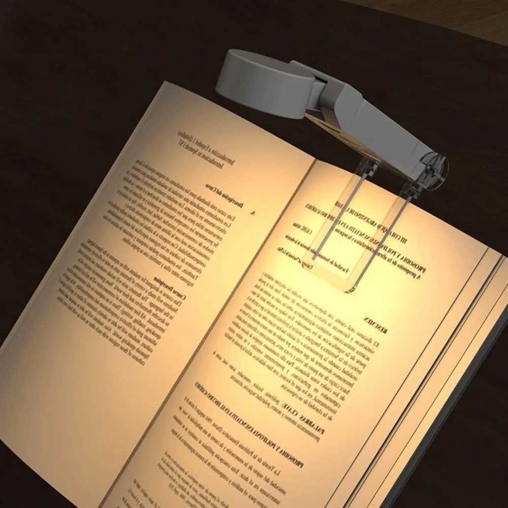 5 Colors LED Book Lights 6 Levels Brightness Clip-on/Stand Reading Lamp Dimmable USB Rechargeable Night Light Night Use M251120