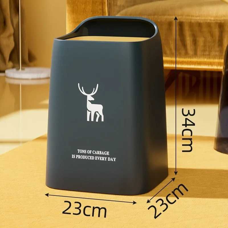Advanced Uncovered Home Garbage Bin 10L Large Capacity Bedroom Toilet Trash Can Creative Inclined Mouth Design 2 Layer Dustbin C251120