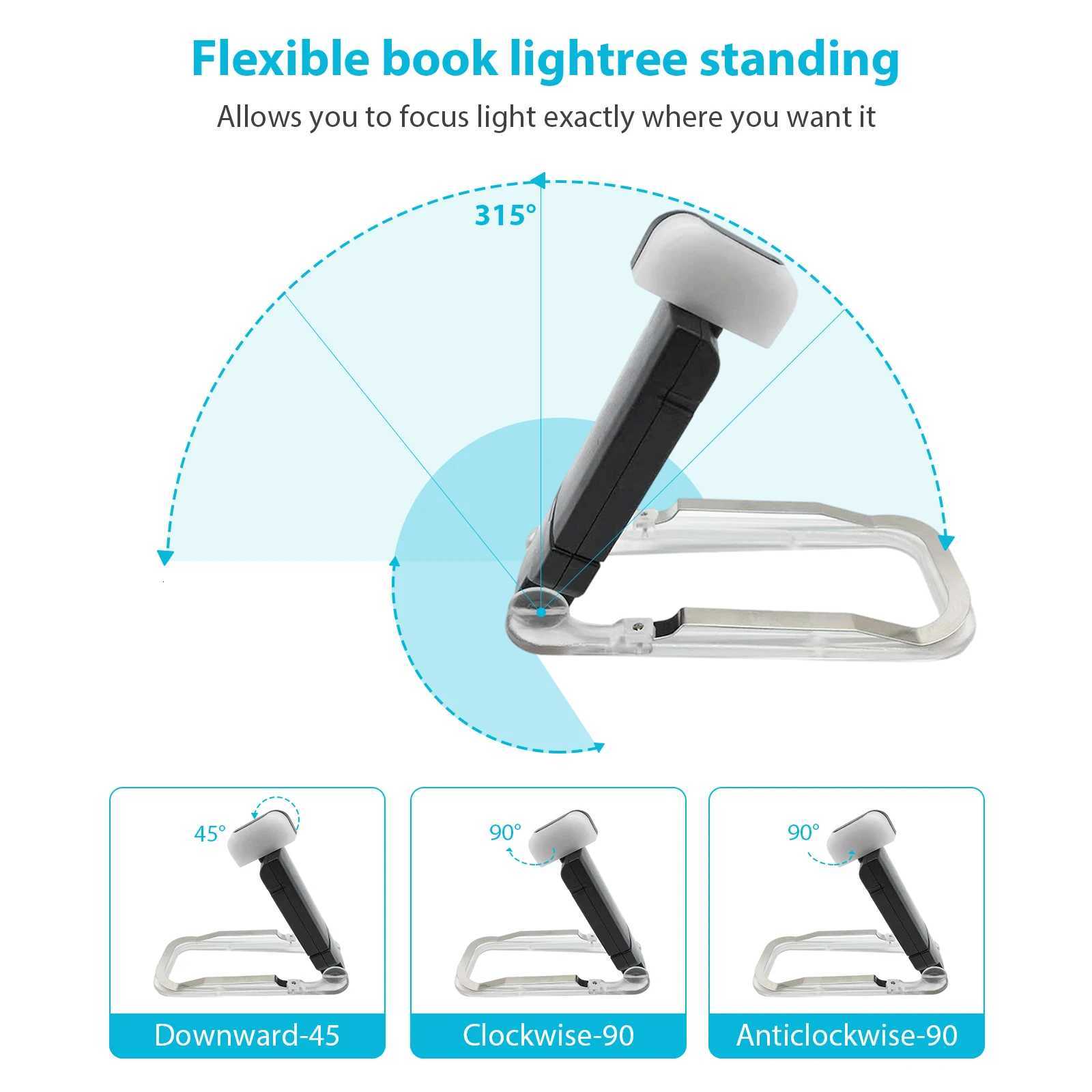 USB Rechargeable Wireless Reading Lamp 3 Light Modes Clip on Reading Light Clip on Book Light Sleep Aid Light for Reading in Bed M251120