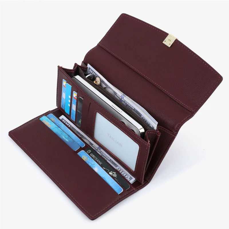 Elegant Women Wallet PU Leather Fold-over Purse ID Card Holder Ladies Wallet Female Hasp Clutch billetera bolas billeteraW251120