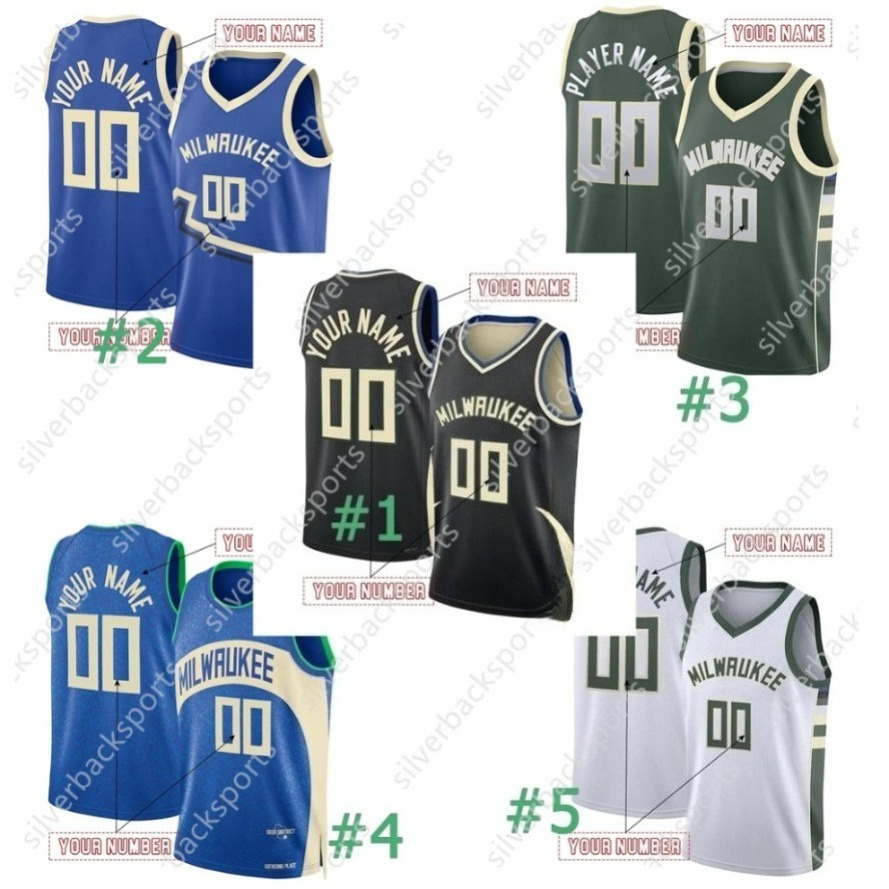 34 Antetokounmpo 0 Lillard Turner Custom Basketball Jersey Lopez Green Personalized Customized Jerseys Custom Any Number Name