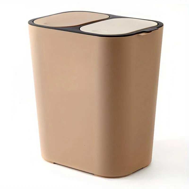 Dual Compartment Garbage Bin Double Compartment Trash Can Kitchen Dry Wet ified Waste Bin C251120
