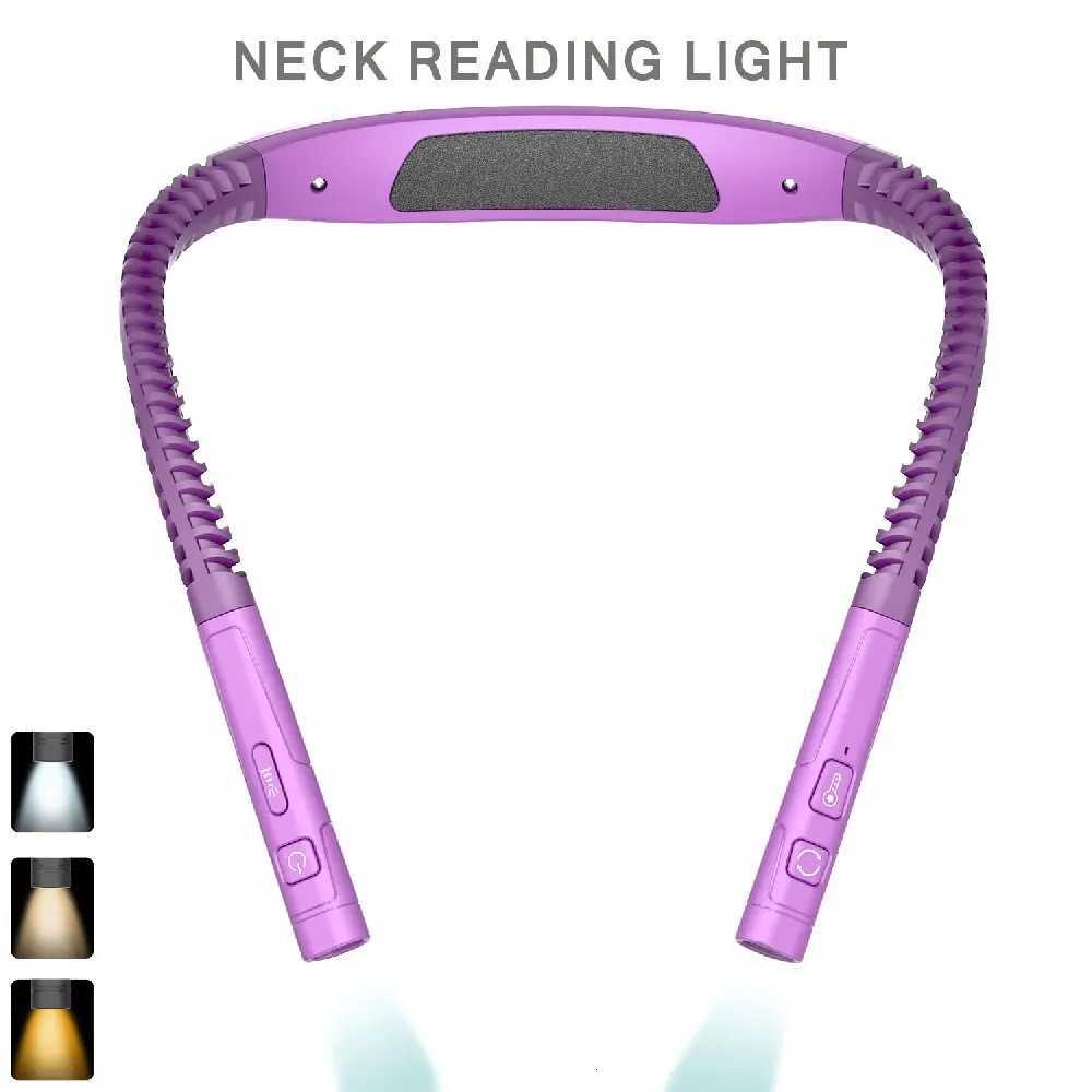 LED Neck Reading Light 3 Color 3 Brightness Book Light Reading Lamp Usb Rechargeable Lamp Flexible Neck Read Lamp Book Lamp M251120