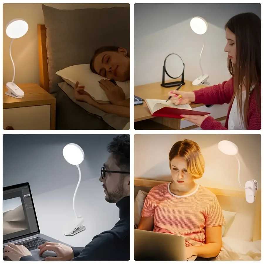 Reading Book Table Lamp LED Desk Lamps 3 Mode Table Lamp Bedside Desk Lamp Folding Clamp Touch Table Lamp USB Plug-in Lamp M251120