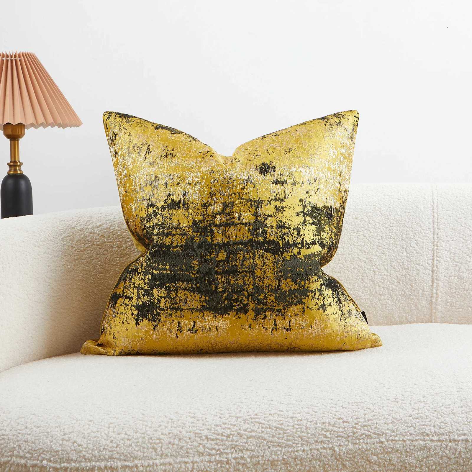 Pillow Case 24x24 22x22 inches Luxury Jacquard Navy Blue Gold Cream Gold Black Gold Splash Cushion Cover Shiny Throw Cover C251120