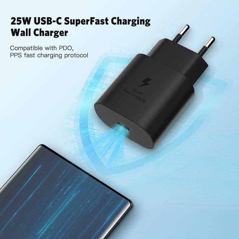 one piece of 25W Super Fast Charger Usb Type C Cargador Adapter For Galaxy S24 S23 S20 S21 S22 Plus A54 A34 Adapter Z Flip Fold 5 6 4 S251121